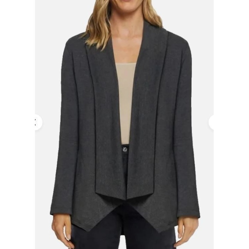 Max & Mia Womens XL Gray Open Front Draped Shawl Collar Pocket Cardigan XK9533